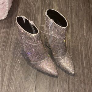Wild Fable Sparkling Silver Heeled Boots